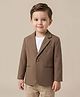 Rikidoos Embosis Hosiery Woven Full Sleeves Blazer - Brown