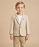 Rikidoos Embosis Hosiery Woven Full Sleeves Textured Blazer - Beige
