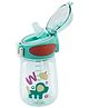 ATTRO Sippy Kids Plastic Water Bottle with Fliptop Lid & Straw Kids Bottle BPA Free, Leakproof Green - 400 ml