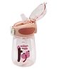 ATTRO Sippy Kids Plastic Water Bottle with Fliptop Lid & Straw Kids Bottle BPA Free, Leakproof Pink - 400 ml