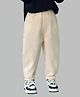 The Kids Club Cotton Blend Denim Solid Baggy Jeans - Off White