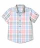 Jash Kids Cotton Woven Half Sleeves Checks Shirt - Peach & White
