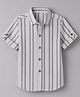 Jash Kids Cotton Woven Striped Shirt with Half Sleeves - Khaki