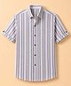 Jash Kids Cotton Striped Shirt with Half Sleeves - Rust Orange