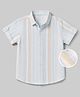 Jash Kids Cotton Woven Half Sleeves Striped Shirt - Blue & White