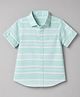 Jash Kids Cotton Woven Striped Shirt with Half Sleeves - Sea Green