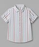 Jash Kids Cotton Woven Striped Shirt with Half Sleeves - Blue