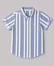 Jash Kids Cotton Woven Striped Shirt with Half Sleeves - Blue