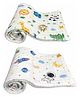 Teri Beri Muslin Bath Towels 100% Muslin Cotton 60 x 120 cm Extra Soft and Absorbent Baby Muslin Towels for Boys Girls (Print May Vary) (Pack of 2)