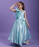 Tiny Kingdom Tissue Woven Sleeveless Bow Applique Detailed Gown - Blue