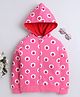 BABY NATION Cotton Knit Full Sleeves Apple Printed Hooded Pre Winter Sweatshirt - Pink