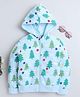 BABY NATION Cotton Knit Full Sleeves Trees Printed Hooded Pre Winter Sweatshirt - Blue