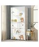StarAndDaisy Kids Wardrobe Multifunctional Collapsible Plastic Wardrobe Almirah for Kids Dustproof Storage Cabinet Organizer for Clothes Toys Baby Essentials Romantic Bear Design