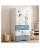 StarAndDaisy Kids Wardrobe Multifunctional Collapsible Plastic Wardrobe Almirah for Kids Dustproof Storage Cabinet Organizer for Clothes Toys Baby Essentials Star Penguin Design