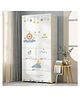 StarAndDaisy Kids Wardrobe Multifunctional Collapsible Plastic Wardrobe Almirah for Kids Dustproof Storage Cabinet Organizer for Clothes Toys Baby Essentials Star Lion Design
