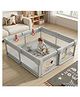 StarAndDaisy Play Pen for Baby for 0 to 5 Years 150 x 180 cm Indoor Baby Play Area with Safety Lock Anti Fall Grasp System Breathable Playpen for Kids Strong Stable Design Grey