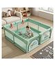 StarAndDaisy Play Pen for Baby for 0 to 5 Years 120 x 120 cm Indoor Baby Play Area with Safety Lock Anti Fall Grasp System Breathable Playpen for Kids Strong Stable Design Green