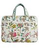 MOMISY Jaipuri Cotton Laptop Sleeve with Handle Block Print Protective Laptop Bag - Beige