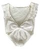 MOMISY Baby Girl Crochet Romper Photography Photoshoot Costume with Lace Bow (White, Newborn)