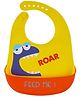MOMISY Waterproof Silicone Baby Bib with Pocket Wipeable Feeding Apron Yellow Dinosaur