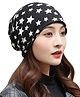MOMISY Winter Beanie Hat & Neck Warmer Knitted Warm Scarf Cap (Black)