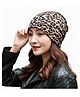 MOMISY Leopard Print Winter Beanie & Neck Warmer Set Fleece Lined Warm Hat with Face Cover (Brown)