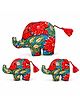 MOMISY 18 cm  Floral Elephant Plush Toy Set  Soft Stuffed Character for Kids, Pack of 3