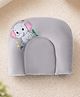 Zoe Velour U-Shape Rai Baby Pillow - Elephant Print Grey| Mustard Seed Filled Head Support Cushion| Anti Flat Head Pillow for Newborns| Soft Velvet Touch U Pillow| Natural Warming Effect