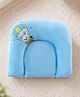 ZOE Velour U Shape Rai Pillow | Soft Velour Fabric| Ergonomic| Mustard Pillow| Gentle Head & Neck Support| Lightweight & Skin-Friendly | Natural Warming Properties|Prevents Flat Head - Blue