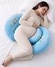 Zoe Maternity Pregnancy Pillow - Blue| Dual Wedge Back & Belly Support Pillow for Pregnant Women| Ergonomic Body Support Cushion for Sleeping, Resting & Relaxation