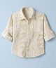 Dapper Dudes Cotton Woven Shirt with Full Sleeves and Tropical Theme Print - Yellow