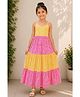 Aww Hunnie 100% Cotton Woven Sleeveless Floral Printed Dress - Pink