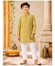 Aww Hunnie Rayon Woven Full Sleeves Abstract Printed Kurta & Pyjama Set - Mustard