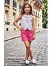 Lei-Chie Cotton Blend Woven Sleeveless Floral Embroidered  Top & Shorts Set - Pink