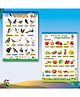 Early Learning Educational Wall Charts for Kids Preschool Nursery & Homeschool Learning Posters, Birds Chart and Fruits & Vegetables Chart for Classroom & Home Ages 2 to 10-English