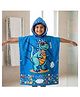Famyo Maxx Rexy Dino Hooded Poncho Towel for Kids - Quick Dry Microfiber Bath & Beach Towel- Blue (1 to 7 Years)