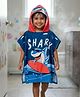 Famyo Blue Shark Hooded Poncho Towel for Kids - Quick Dry Microfiber Bath & Beach Towel , (1 to 7 Years)