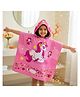 Famyo Maxx June Unicorn Hooded Poncho Towel for Kids - Quick Dry Microfiber Bath & Beach Towel, Pink (1 to 7 Years)