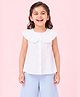 Campana Cotton Woven Sleeveless Frill Detailed Top - White