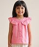 Campana Cotton Woven Sleeveless Frill Detailed Top - Pink