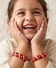 LIL PITAARA Thread Work Detailed Sequins & Gota Lace Embellished Bangles - Red