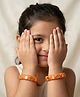 LIL PITAARA Sequins Embellished Thread Work Detailed Bangles - Orange