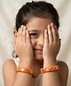 LIL PITAARA Thread Work Detailed & Abstract Embellished Bangles - Orange