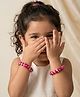 LIL PITAARA Thread Work Detailed & Gota Lace Embellished Bangles - Pink