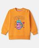 Zero Cotton Looper Knit Sweatshirt with Full Sleeves and Fresh Slogan Print - Golden