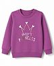 Doodle Poodle 100% Cotton Looper Terry Knit Light Weight Sweatshirt with Full Sleeves and Daddy' Little Princess Print - Violet