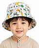 VRITRAZ Cotton Woven Animals  Designed Bucket Hat - White - Circumference - 56 Cm