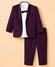 Babyhug Knit Full Sleeves Solid Color Party Suit with Bow - Purple