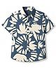 Pine Kids Cotton Woven Shirt with Half Sleeves and Floral Print - Light Blue