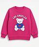 Doodle Poodle 100% Cotton Looper Terry Single Jersey Knit Sweatshirt with Full Sleeves and Teddy Bear Print - Pink